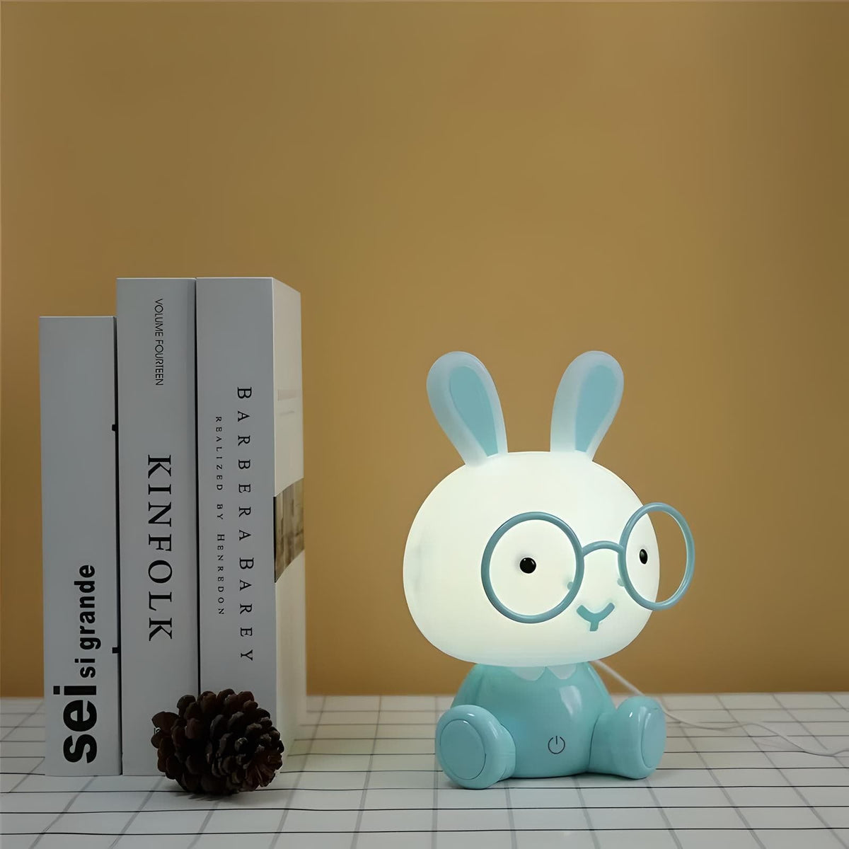 Veilleuse lapin à lunettes mignonne lumière apaisante