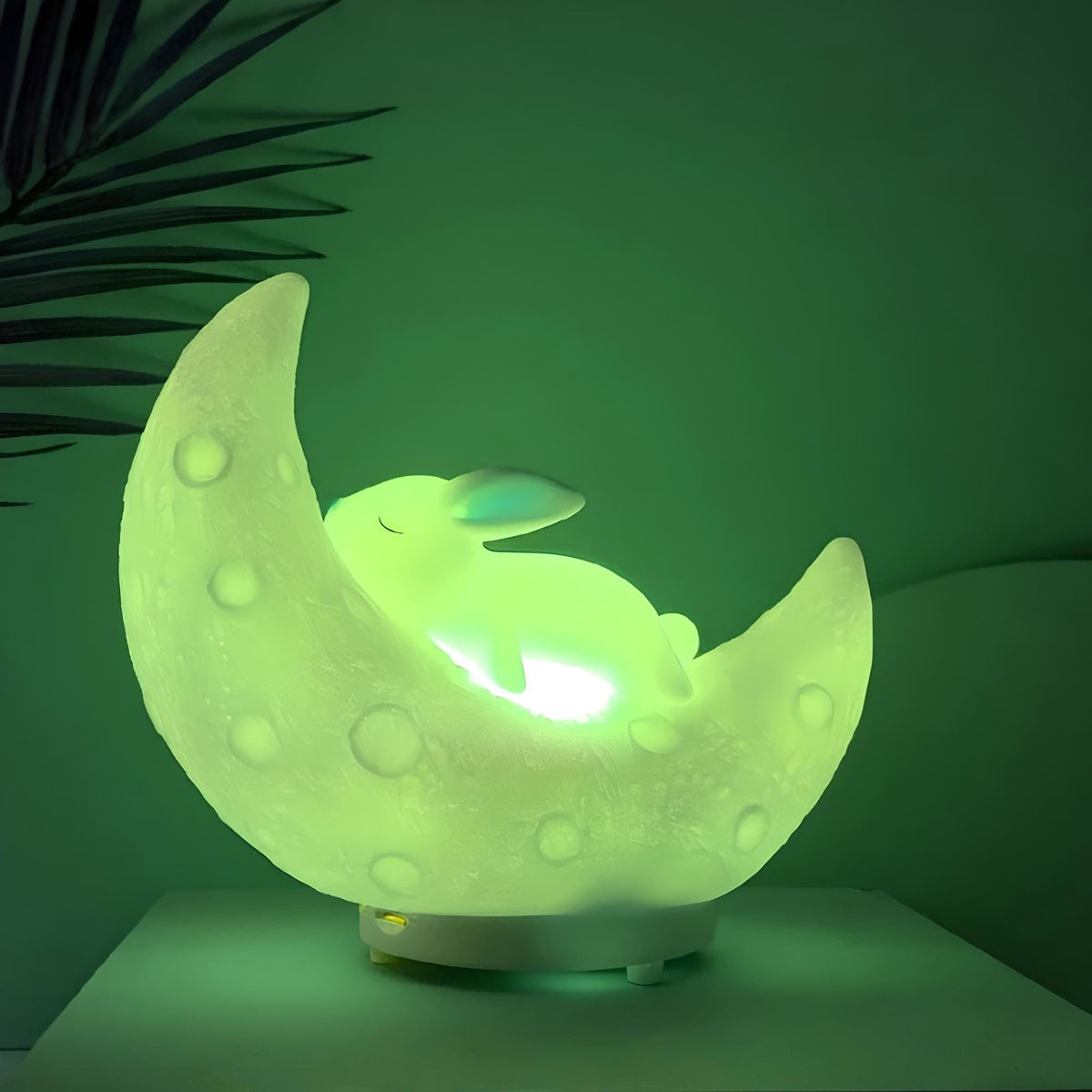 Veilleuse lapin lune décorative lumière douce enfant
