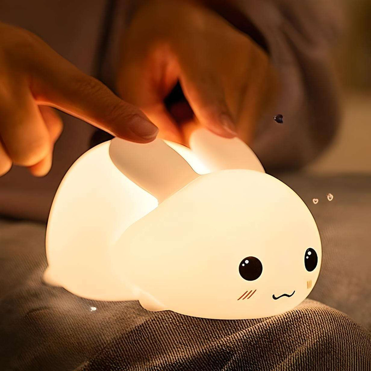 Veilleuse lapin mignon lumière douce pour enfant