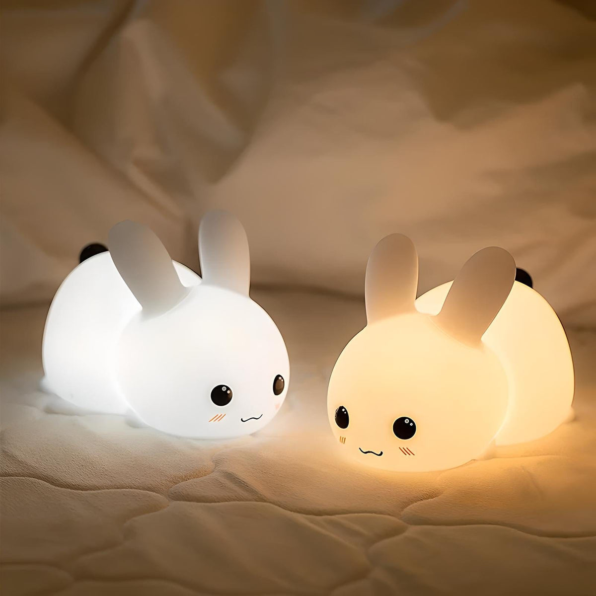 Veilleuse lapin mignon lumière douce pour enfant