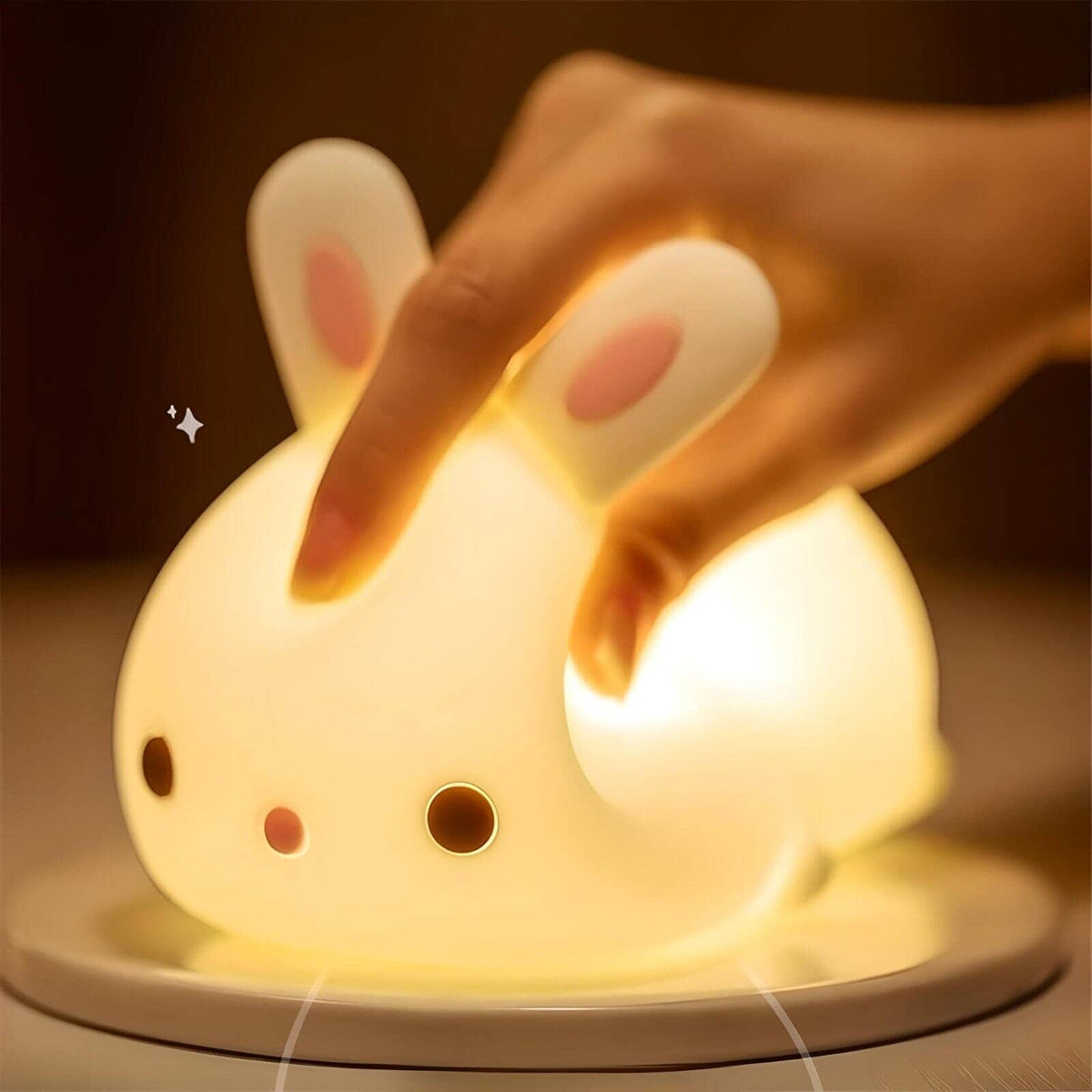Veilleuse lapin petits yeux lumière apaisante enfant