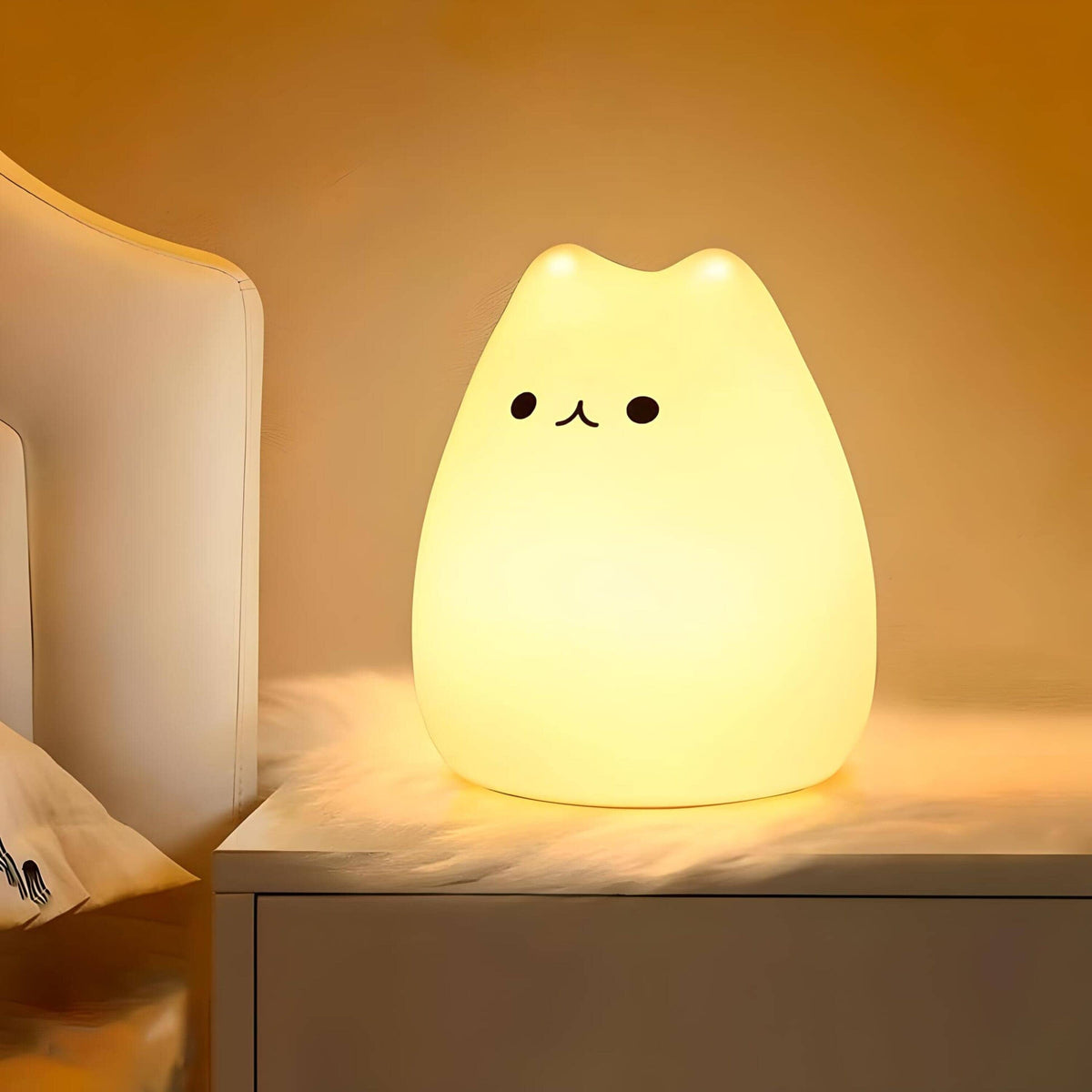 Veilleuse chat led mignonne lumière douce de nuit