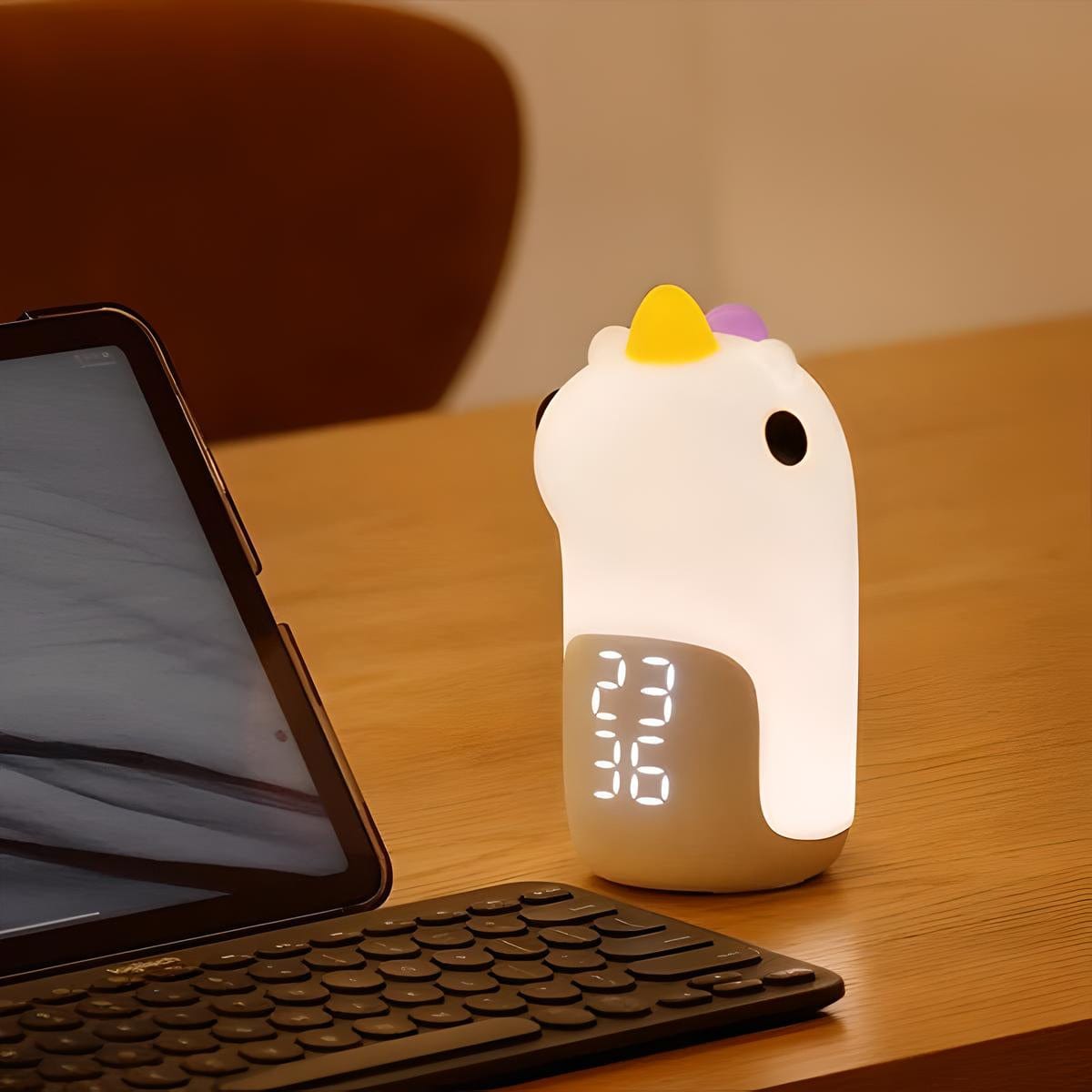 Veilleuse licorne réveil enfant multicolore lumineuse