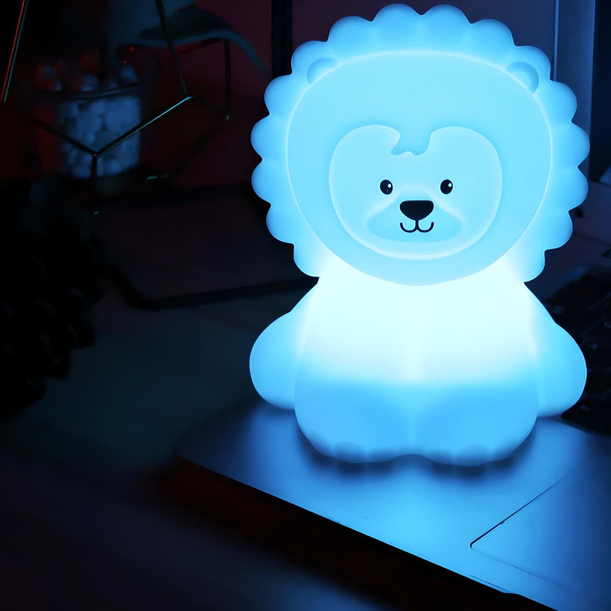 Veilleuse lion en silicone led mignonne pour enfant