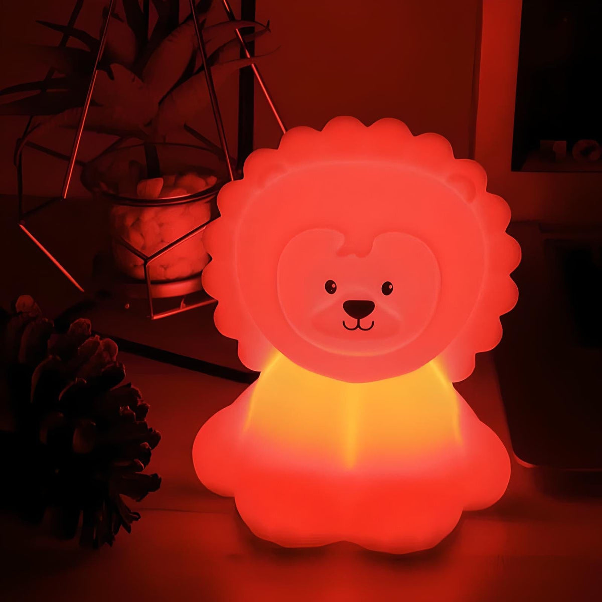Veilleuse lion en silicone led mignonne pour enfant