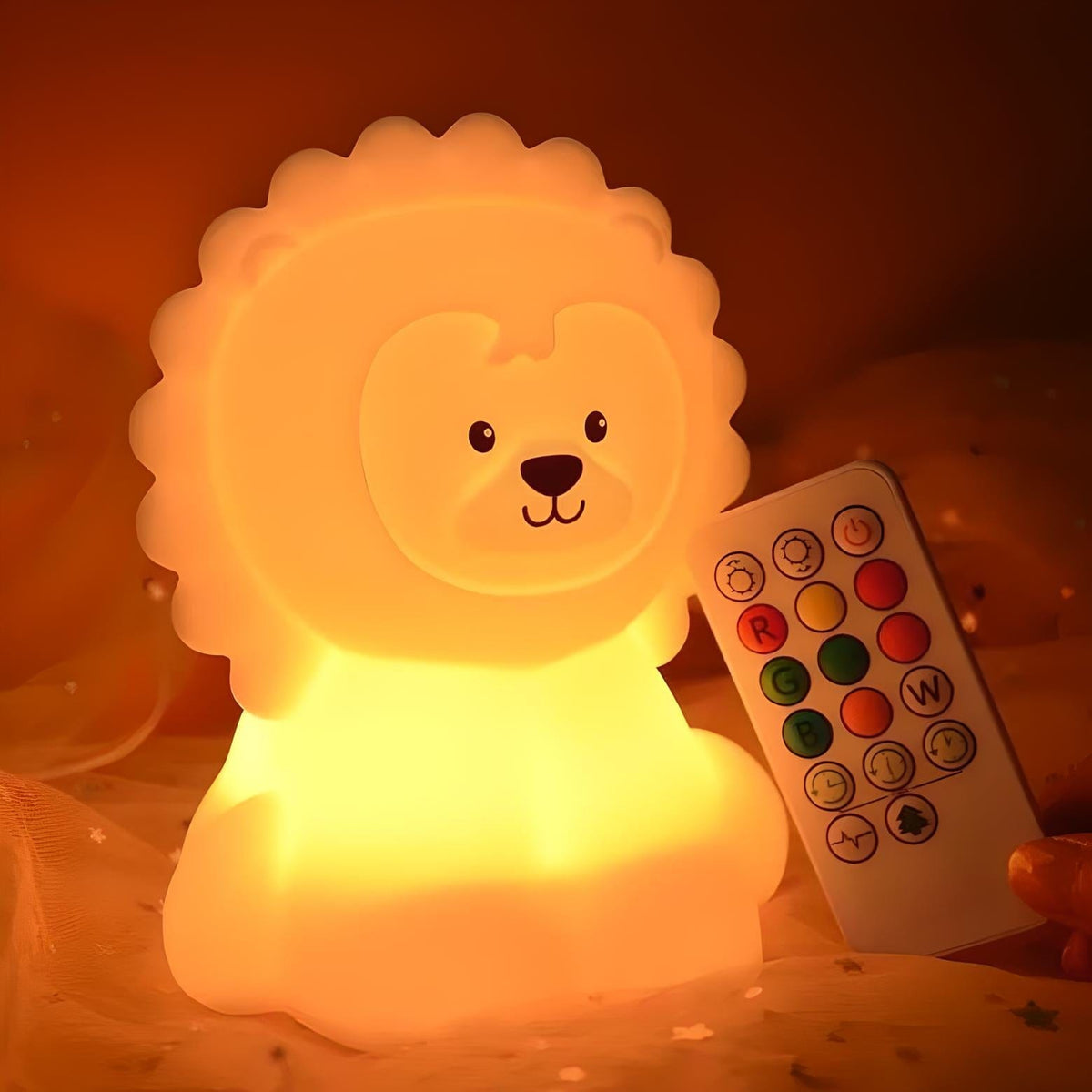 Veilleuse lion en silicone led mignonne pour enfant