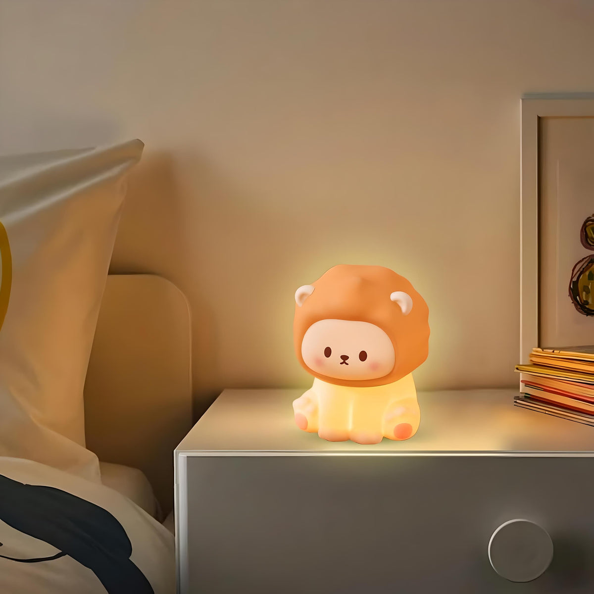 Veilleuse lion mignonne led portable et rechargeable