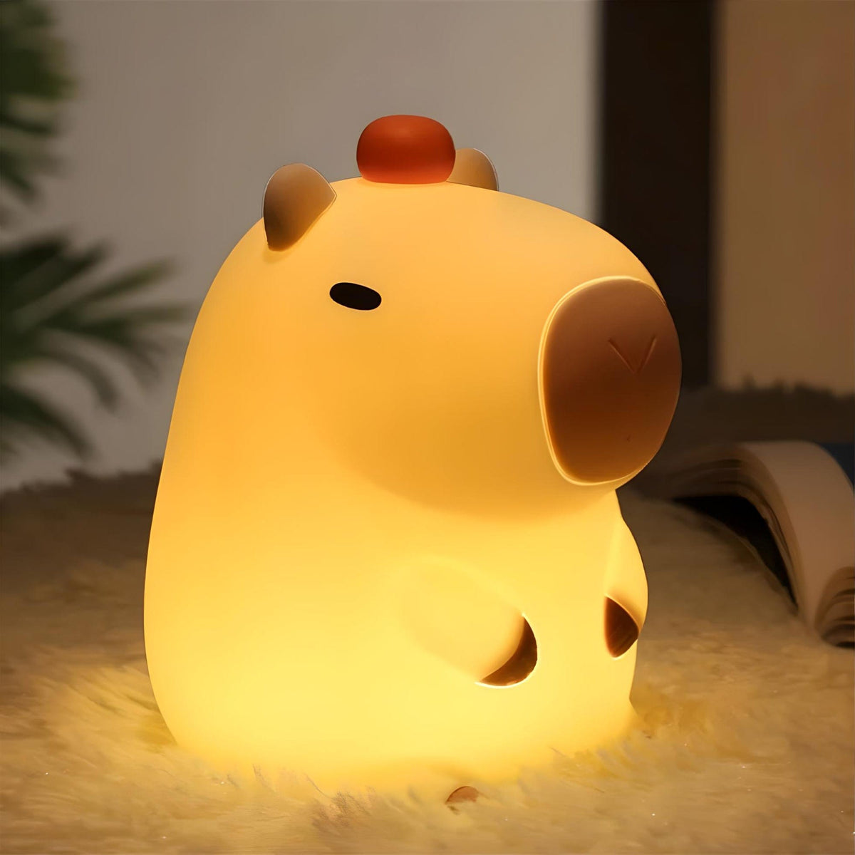Veilleuse capybara mignonne lumière douce ambiance détente
