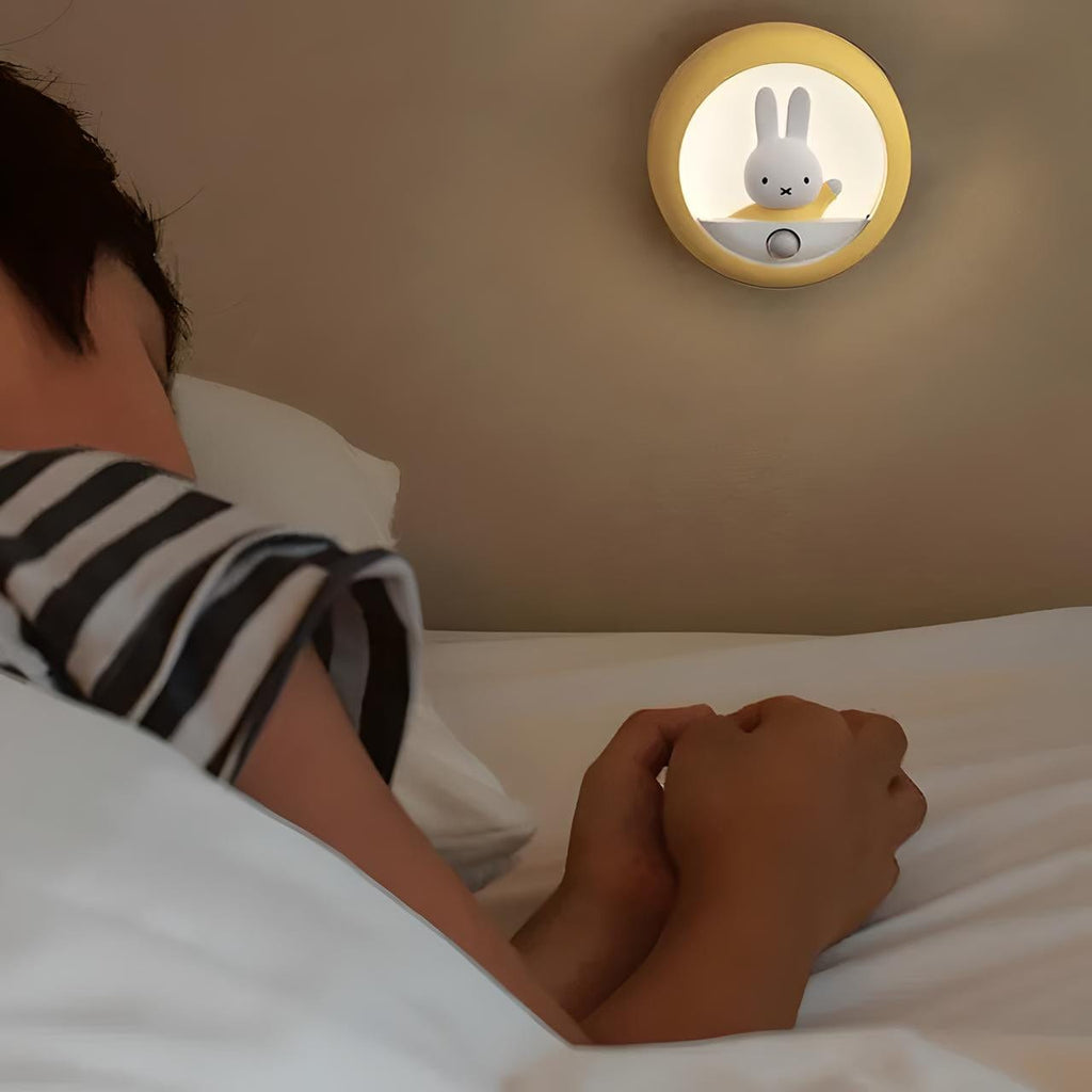 Veilleuse murale lapin mignon avec capteur de mouvement