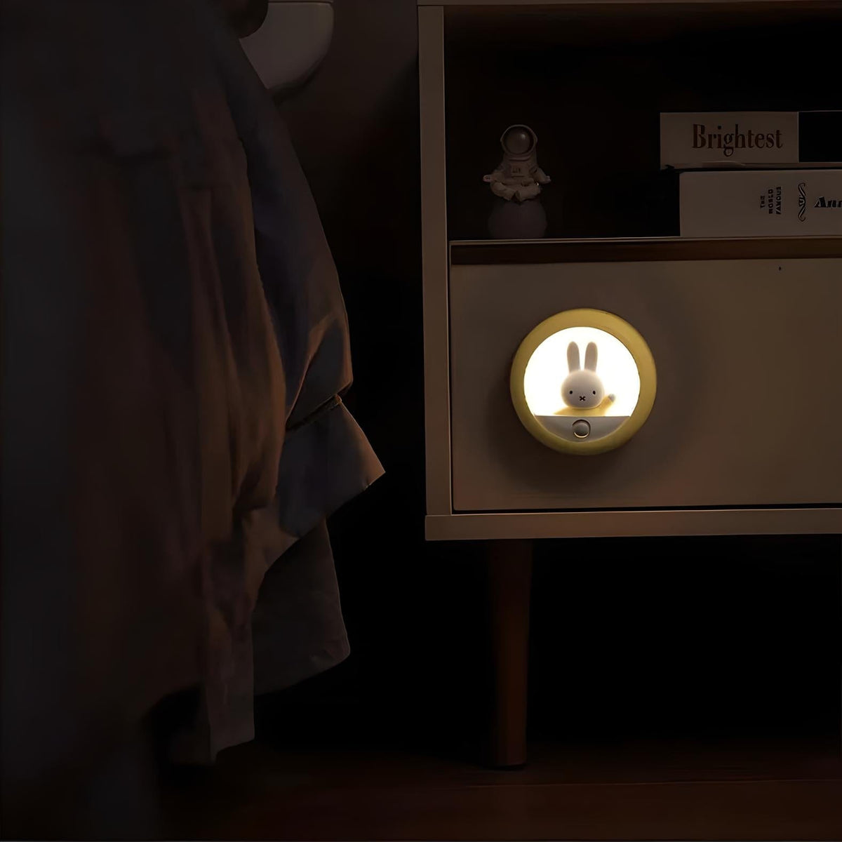 Veilleuse murale lapin mignon avec capteur de mouvement