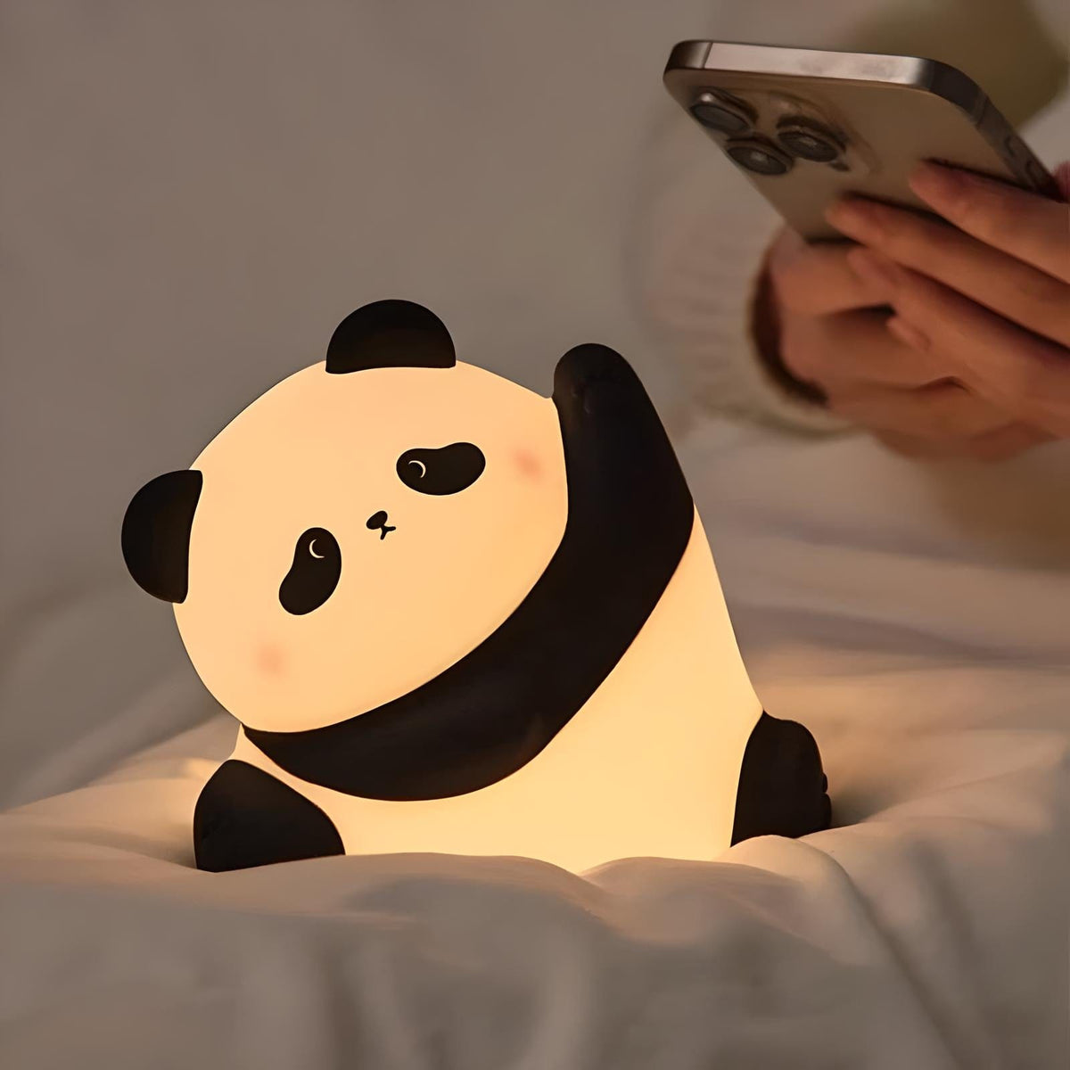 Veilleuse panda étirement mignon led lumière apaisante enfant