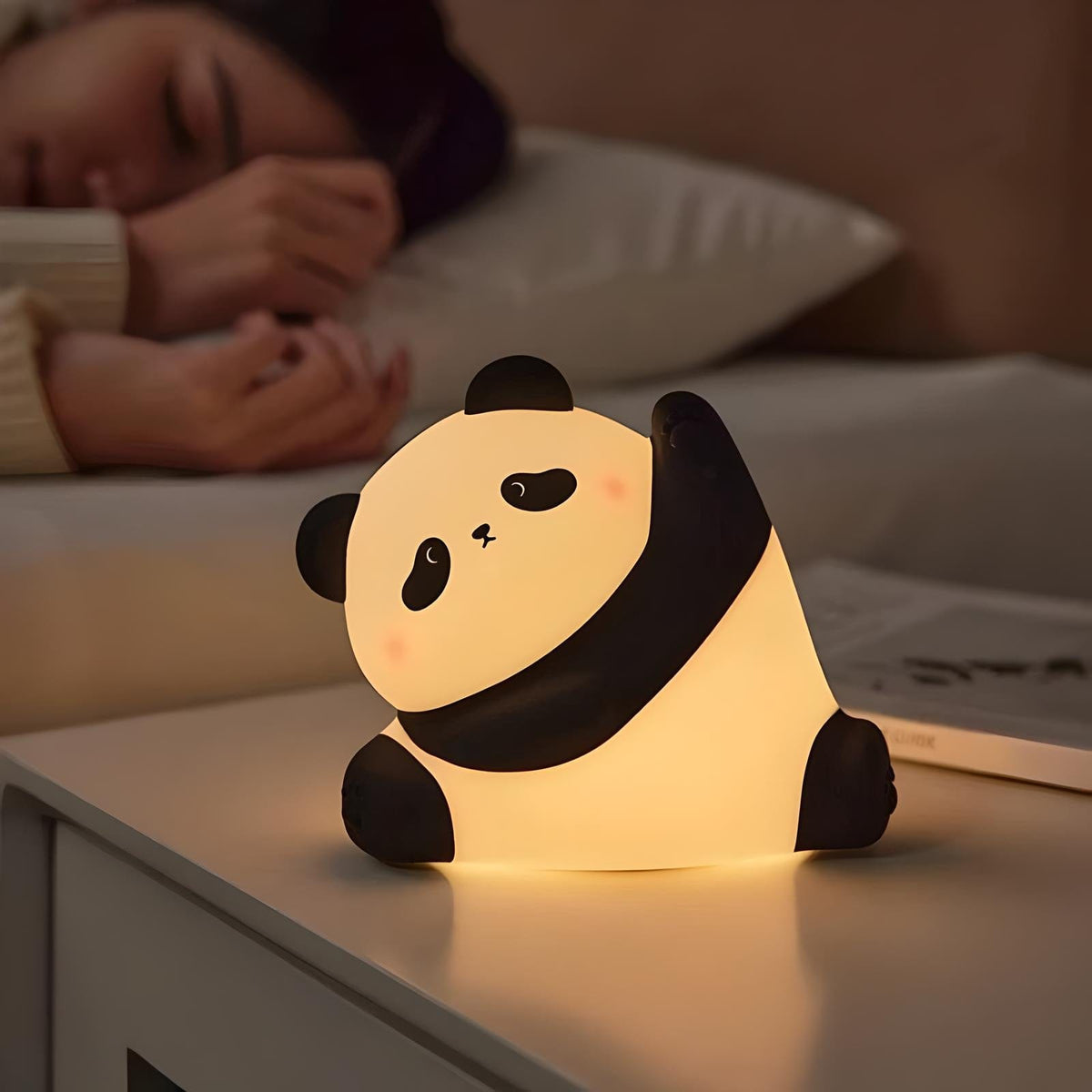 Veilleuse panda étirement mignon led lumière apaisante enfant