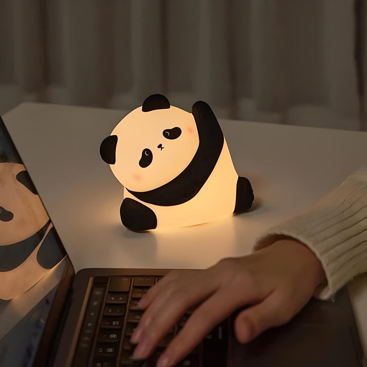 Veilleuse panda étirement mignon led lumière apaisante enfant