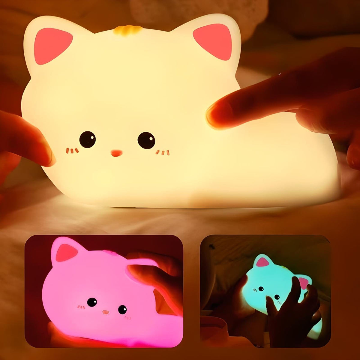 Veilleuse petit chat mignon led lumière douce enfant