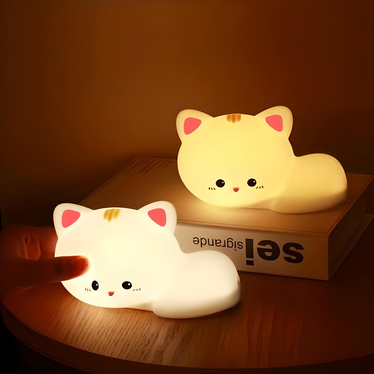 Veilleuse petit chat mignon led lumière douce enfant
