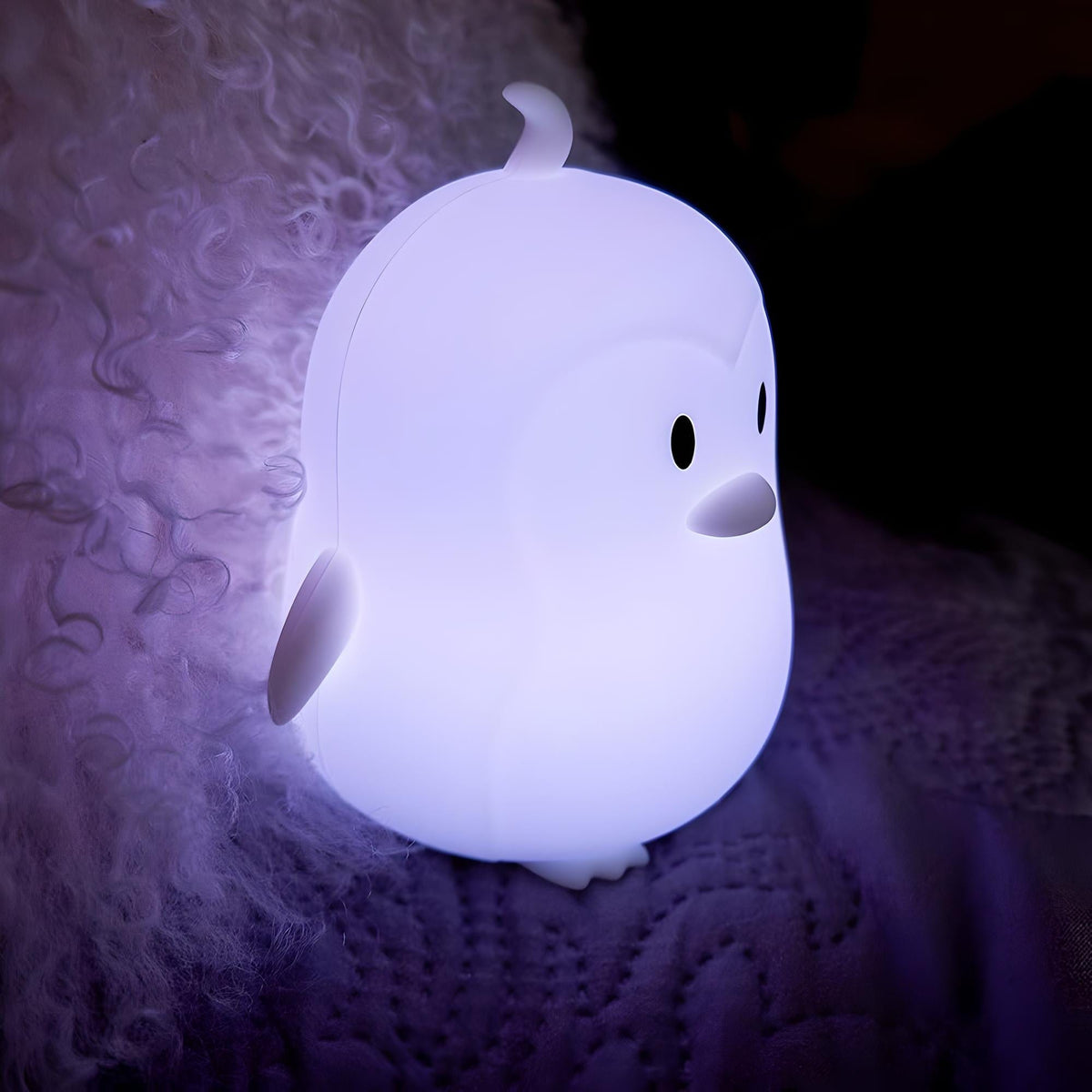 Veilleuse pingouin rechargeable multicolore ambiance douce