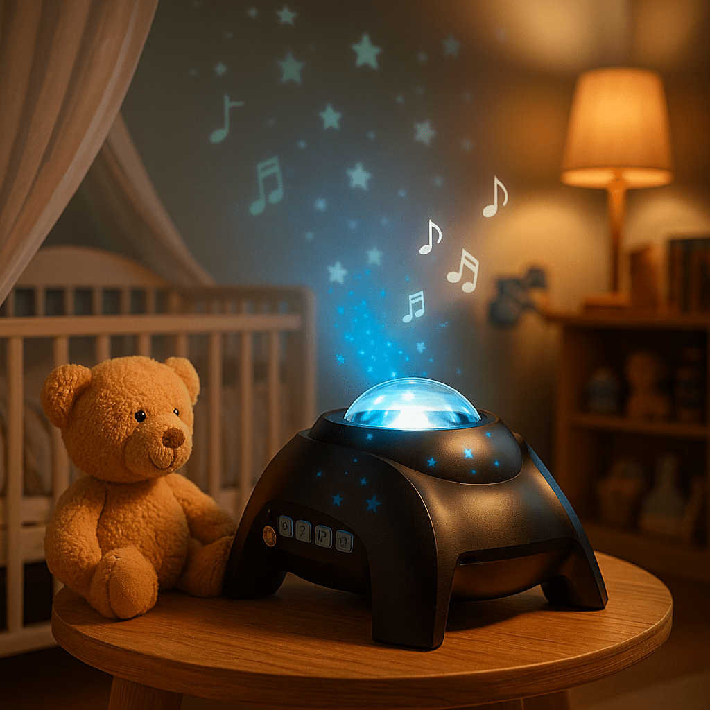 Veilleuse projecteur musicale avec bruit blanc apaisant