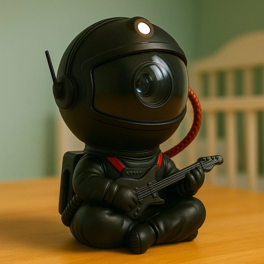 Veilleuse projection astronaute guitare noire lumineuse