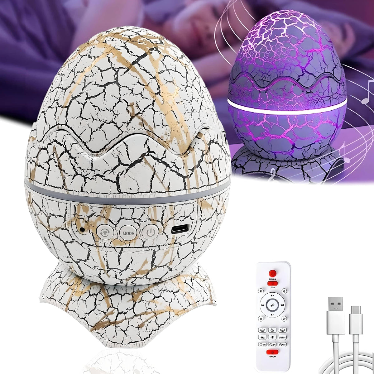 Veilleuse projection dinosaure lumineuse pour chambre enfant