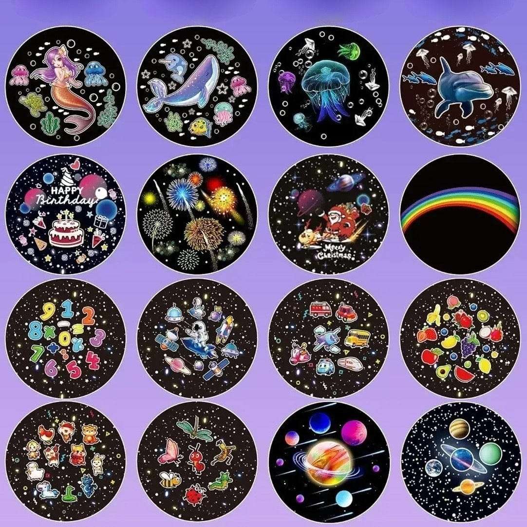 Veilleuse projection carrousel rose avec mouvement apaisant