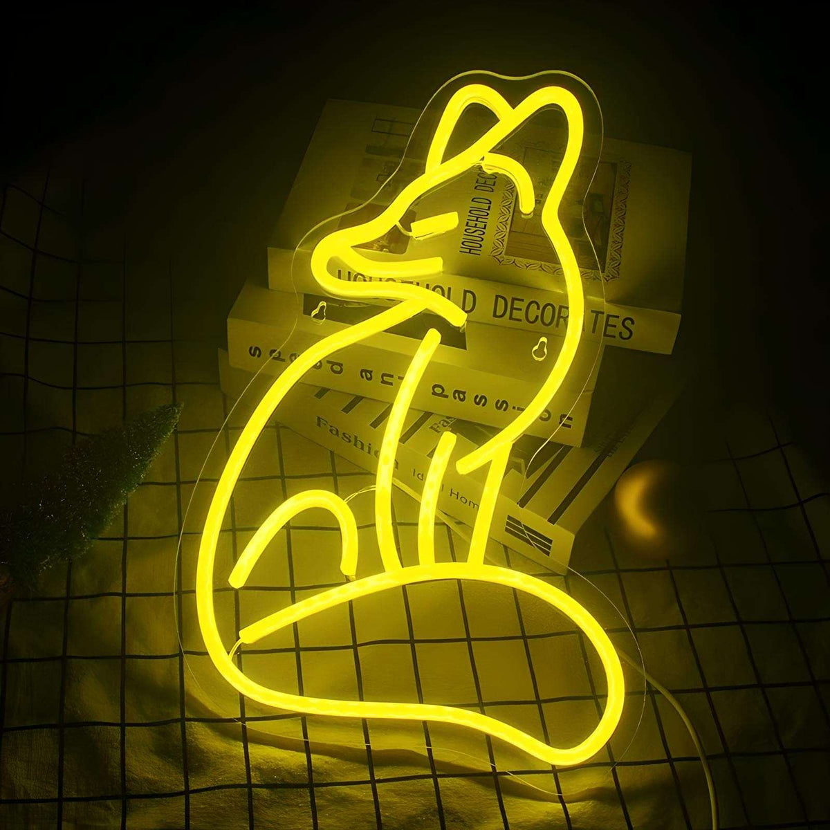 Veilleuse renard néon lumineuse ambiance chaleureuse