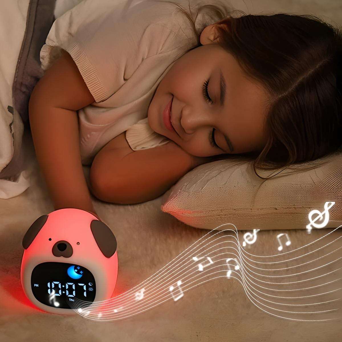 Veilleuse chien réveil bruit blanc apaisant pour bébé