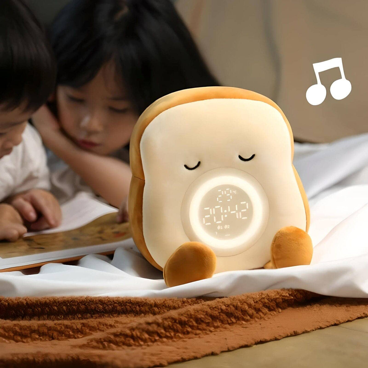 Veilleuse réveil peluche toast mignon avec lumière enfant