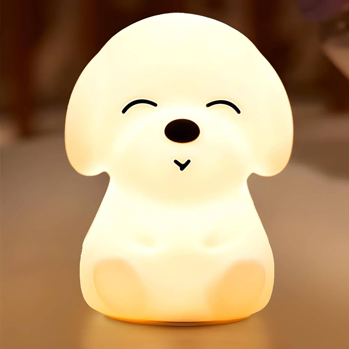 Veilleuse chien silicone rechargeable mignonne lumière douce