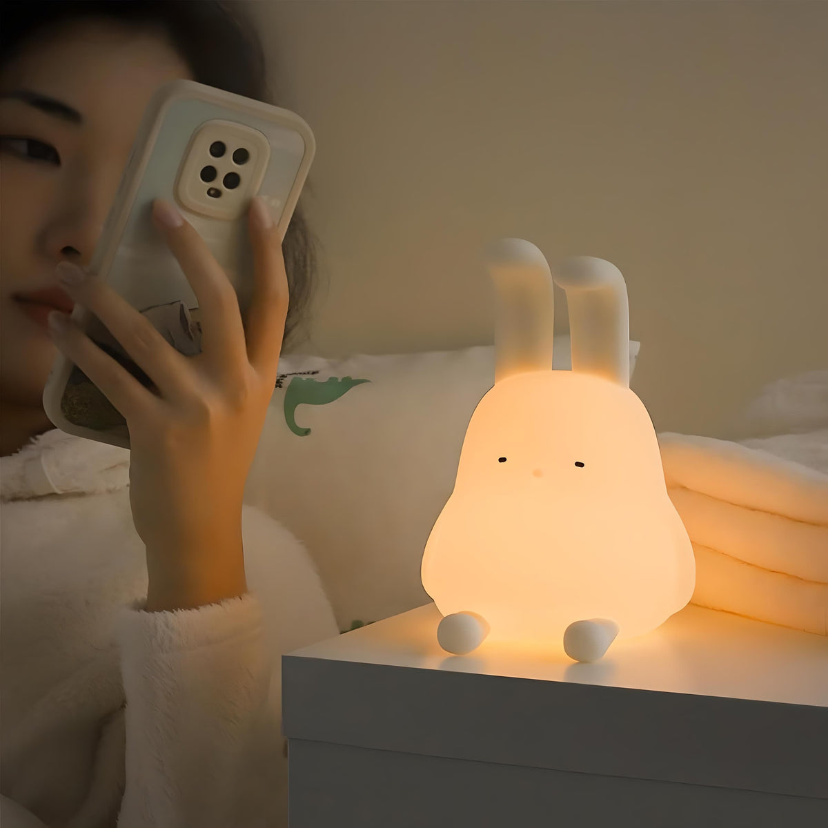 Veilleuse lapin enfant lumière douce chambre bébé
