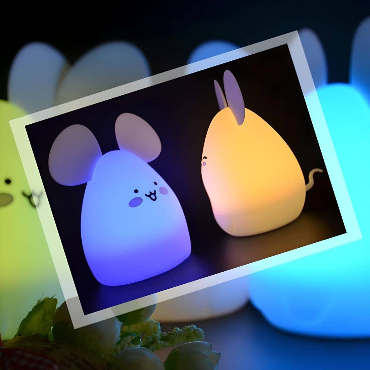 Veilleuse souris en silicone douce lumière chambre enfant