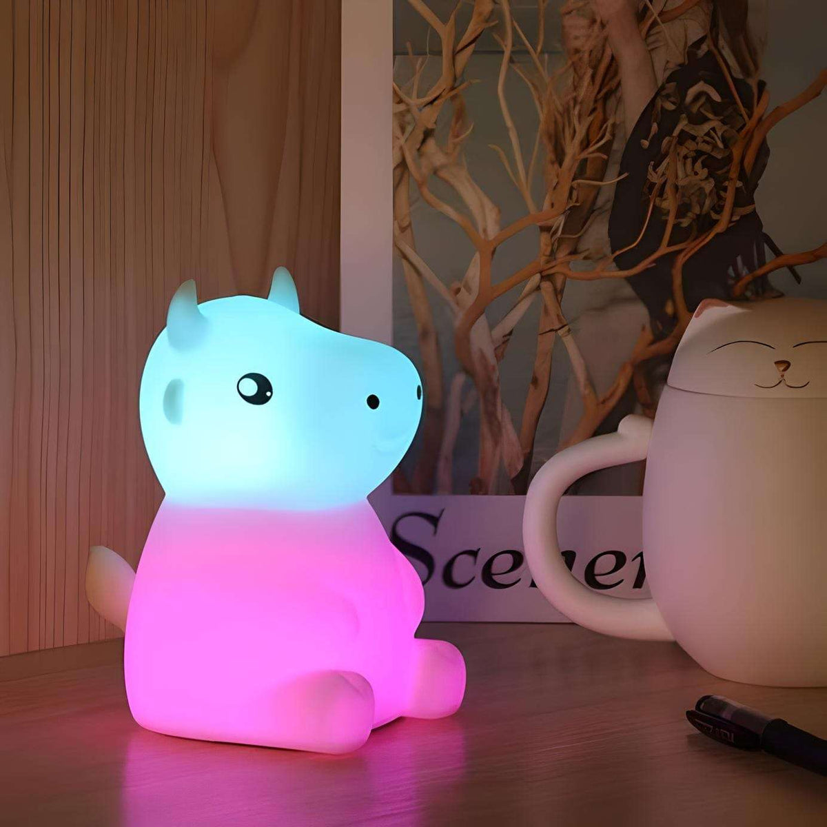 Veilleuse vache mignonne lumière douce pour enfant
