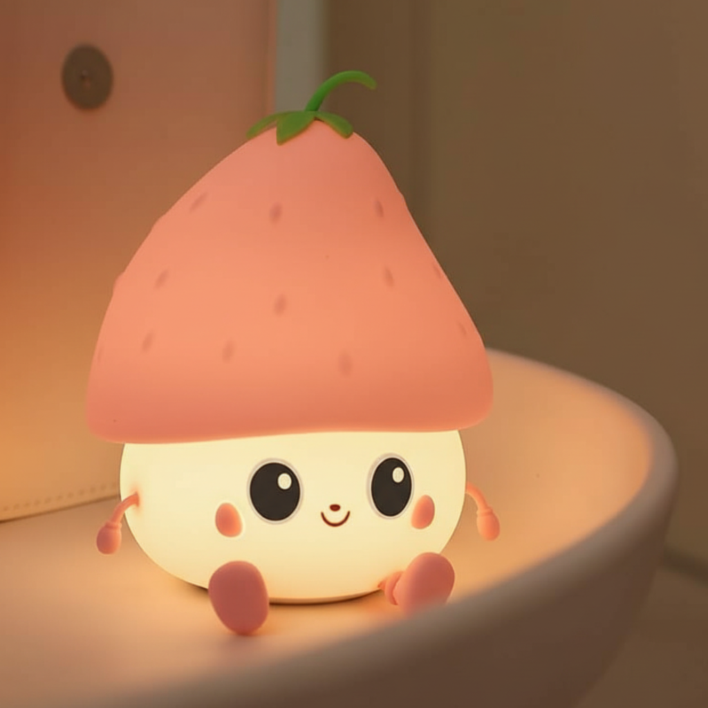 Veilleuse champignon fraise rechargeable mignonne et nomade