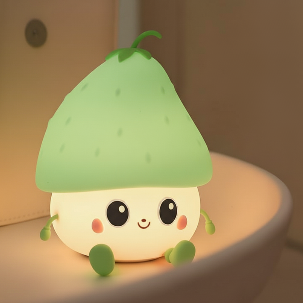 Veilleuse champignon fraise rechargeable mignonne et nomade