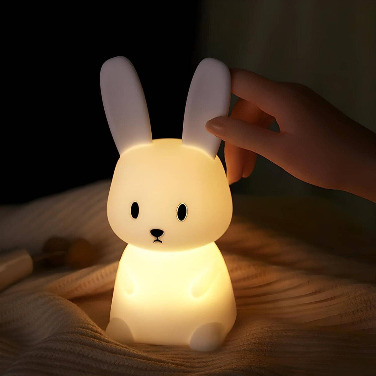 Veilleuse lapin multicolore silicone douce lumière enfant