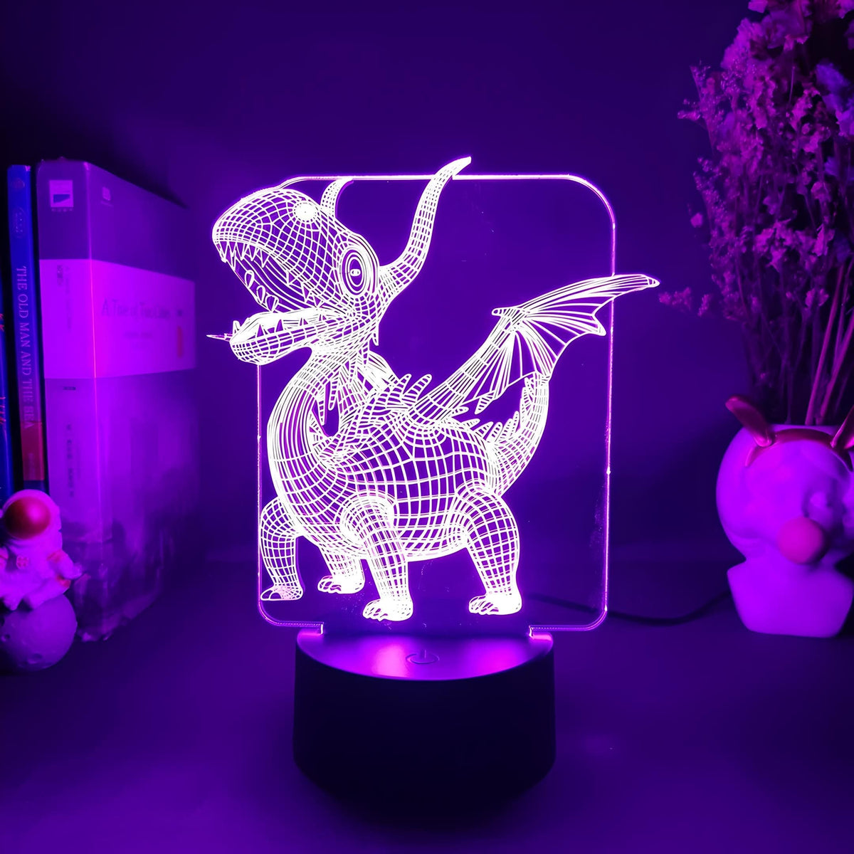 Veilleuse dinosaure Draconoé lumineuse en 3D
