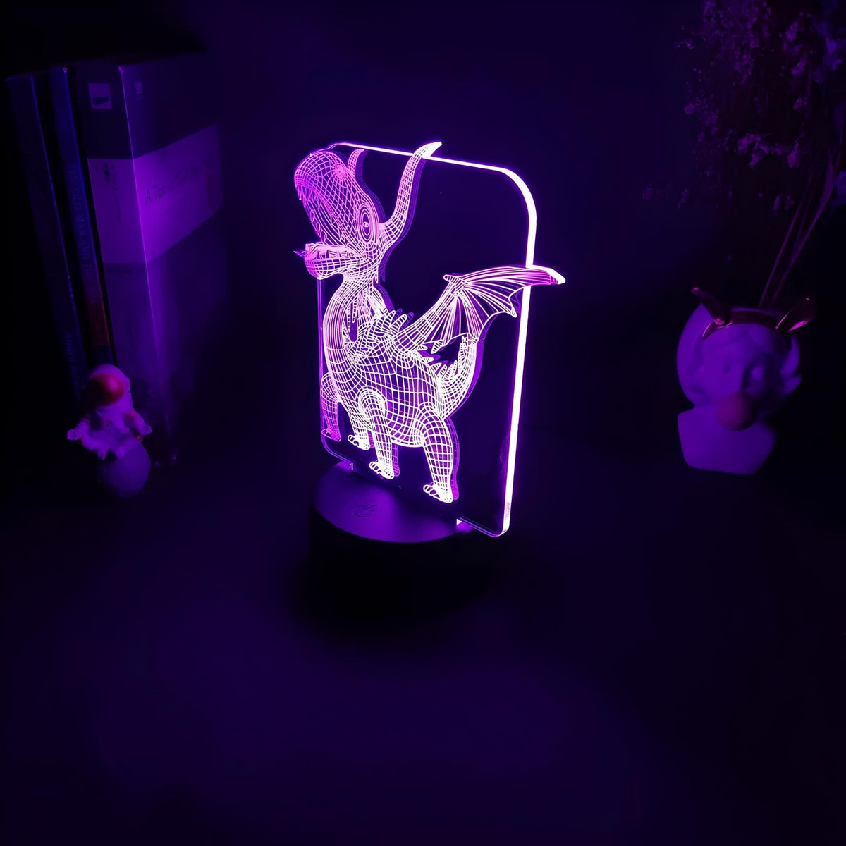 Veilleuse dinosaure Draconoé lumineuse en 3D